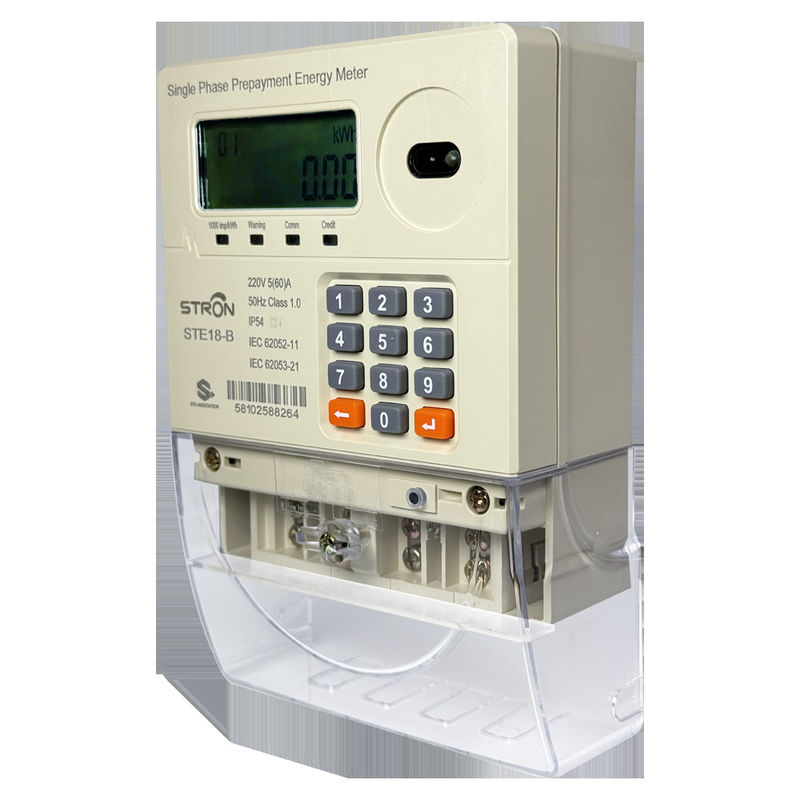 IP54 حماية الدخول وتشغيل لوحة المفاتيح عداد كهرباء ذكي مدفوع مسبقًا للقياس الدقيق