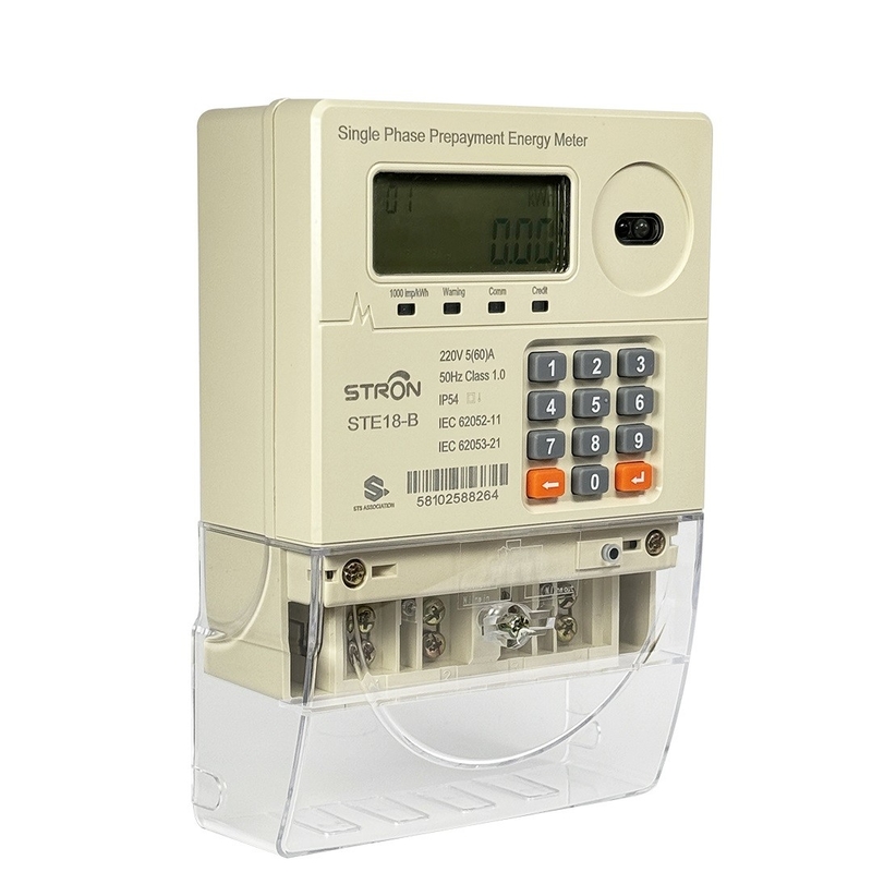 IP54 معدل الكهرباء ذكي متعدد التكاليف / مكافحة التلاعب / الحد من الطاقة المدفوع مسبقًا لوحة مفاتيح واحدة مع برنامج البيع