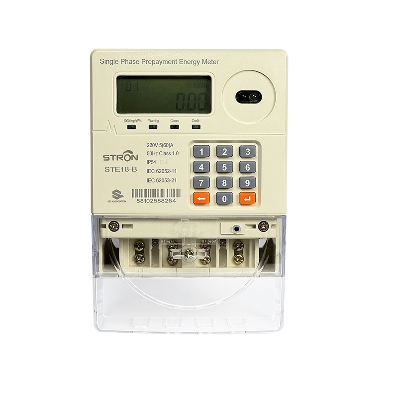 IP54 معدل الكهرباء ذكي متعدد التكاليف / مكافحة التلاعب / الحد من الطاقة المدفوع مسبقًا لوحة مفاتيح واحدة مع برنامج البيع