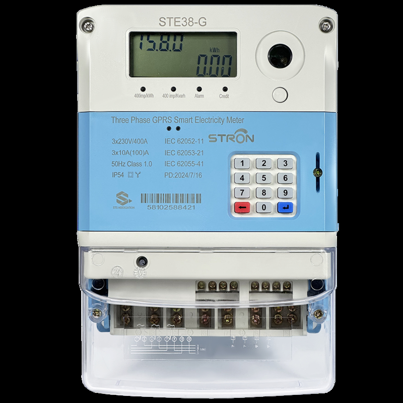 GPRS STS Power Meter Electricity Energy Monitor 3 Phase Smart Energy Meters With LCD Energy Meter