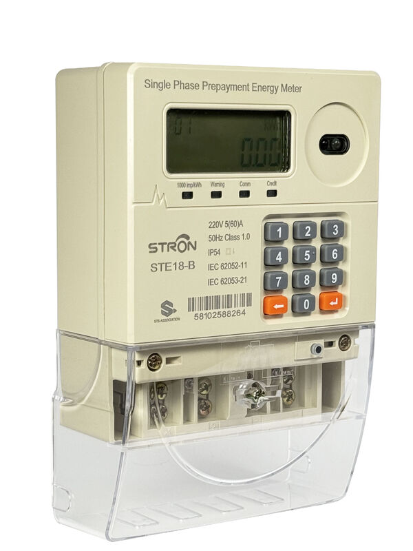 STS واحد المرحلة M-PESA لوحة مفاتيح Smart Prepaid Electricity Meter مع شاشة LCD ودقة 1