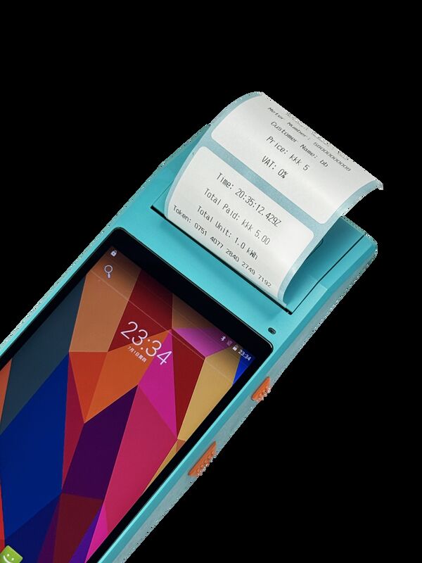 إعادة شحن من الباب إلى الباب بواسطة وحدة بيع متنقلة طرفية محمولة لإعادة الشحن Android 9.0 محطة دفع محمولة - واجهة سهلة الاستخدام لعمليات إعادة الشحن السريعة