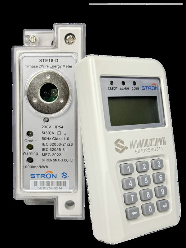 عداد كهرباء مسبق الدفع ذكي يعمل بإدخال لوحة المفاتيح يتميز بدقة الفئة 1 وحماية الدخول IP54 مناسب لمراقبة الطاقة