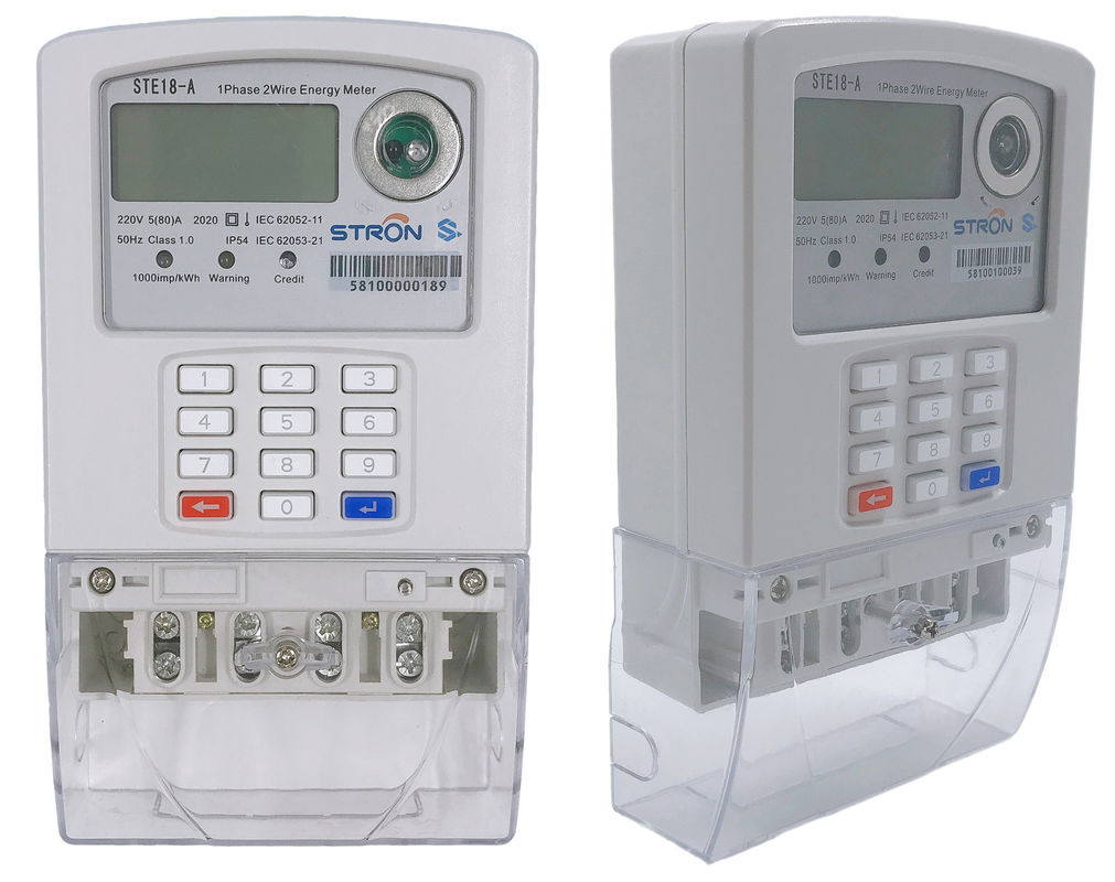 نوع لوحة المفاتيح STS مسبق الدفع LORA-RF عداد الكهرباء أحادي الطور مع IP54 مقاوم للماء