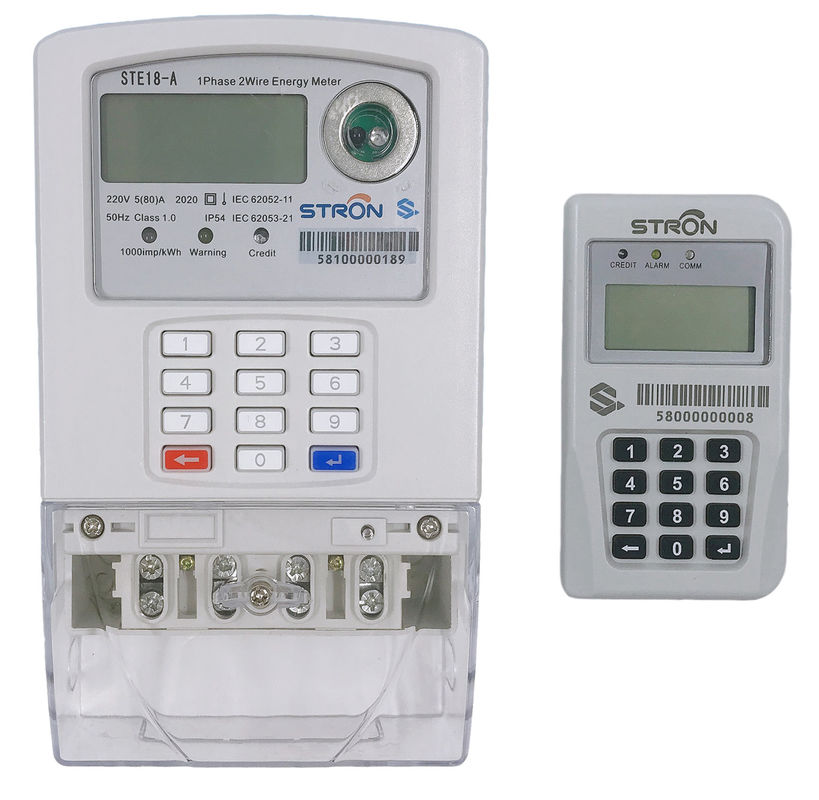 LORA-RF سبليت لوحة المفاتيح STS القياسية وظيفة مكافحة العبث المدفوعة مقدمًا عداد الكهرباء الذكي أحادي الطور مع CIU