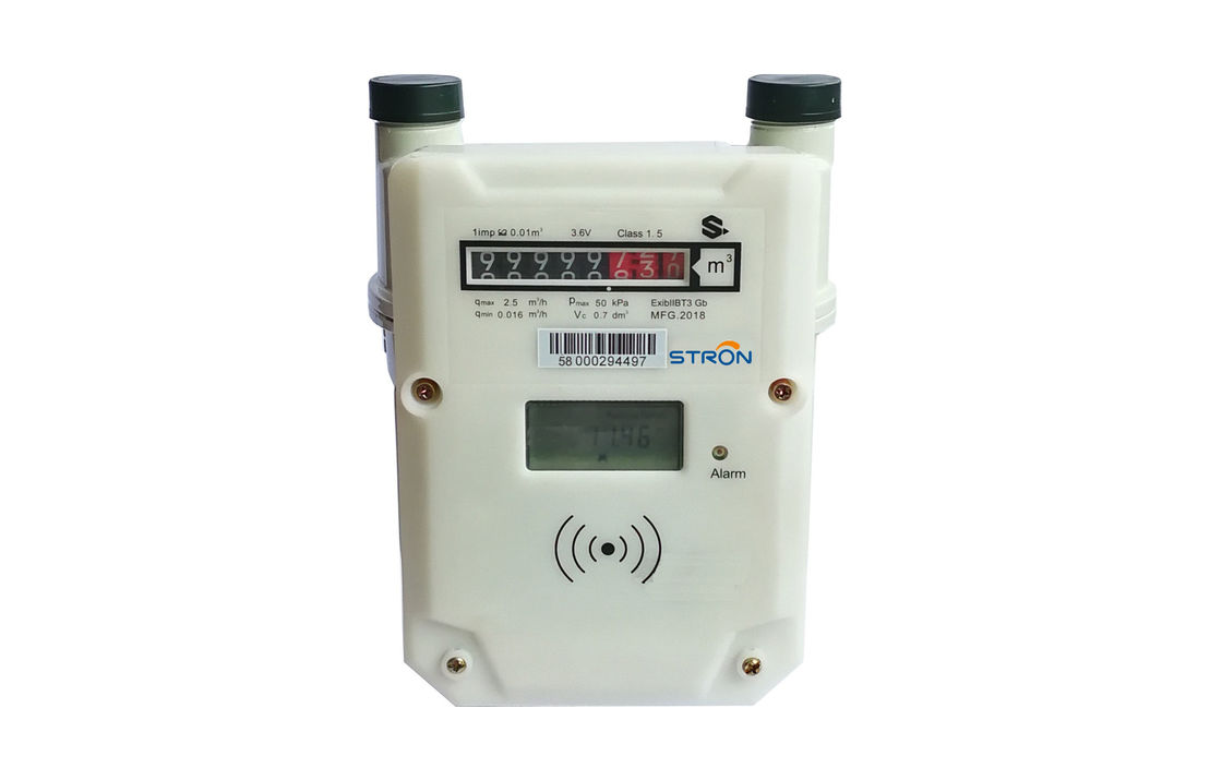 مستوى الحماية IP65 عداد الغاز الذكي مع بطارية الليثيوم ومدى القياس 0-9999 M3