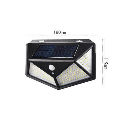 الفناء الشمسي في الهواء الطلق مصابيح الحائط 100LED أضواء الممر التعريفي للجسم