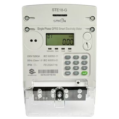 IP54 Protected Anti-Tamper Smart Prepaid 4G/GSM/GPRS Electricity Meter with Vending Software STS
