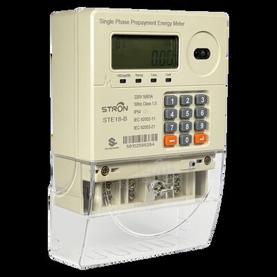IP54 معدل الكهرباء ذكي متعدد التكاليف / مكافحة التلاعب / الحد من الطاقة المدفوع مسبقًا لوحة مفاتيح واحدة مع برنامج البيع