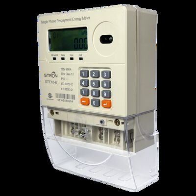 STE18-B عداد الكهرباء الفاصل المدفوع مسبقًا من مرحلة واحدة مع واجهة مستخدم CIU ، IP54 مقاوم للماء والغبار ، معتمد من قبل STS ، يدعم سعر TOU ، LoRa-RF و PLC التواصل اختياري