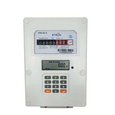 STS قياسي 2.5m3 / H عداد الغاز مسبق الدفع مع شاشة LCD